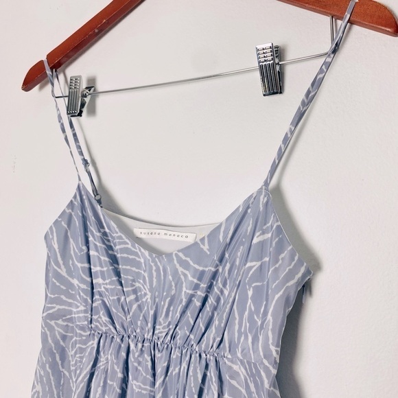 SUSANA MONACO Womans Grey Print Spaghetti Strap Mini Dress Size 2 - Picture 3 of 12